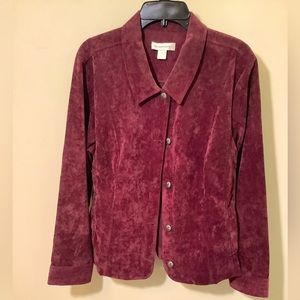 Christopher&Banks Burgundy pinwale corduroy business coat. XL NWOT 2 pockets
